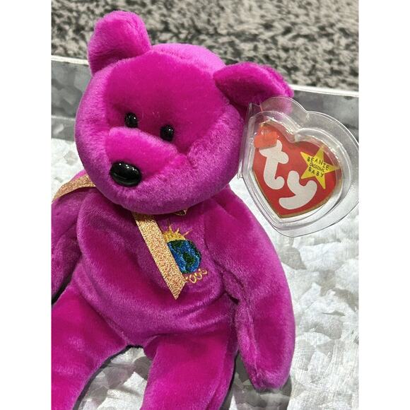 Ty Beanie Baby, “Millennium” Tag, New Years Bear, 1999‎ W/Hard Tag Cover - Picture 2 of 5